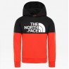 The North Face FELPA LEGGERA CON CAPPUCCIO BAMBINI DREW PEAK RAGLAN FIERY RED/TNF BLACK