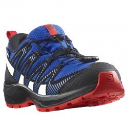 SALOMON XA PRO V8 JUNIOR SCARPE DA BAMBINO/A Lapis Blue/Black/Fiery Red