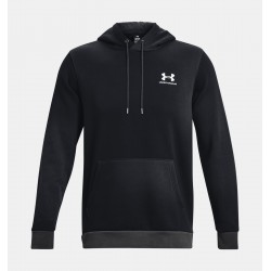 UNDER ARMOUR Felpa con cappuccio UA Essential Fleece da uomo Black / Jet Gray - 001