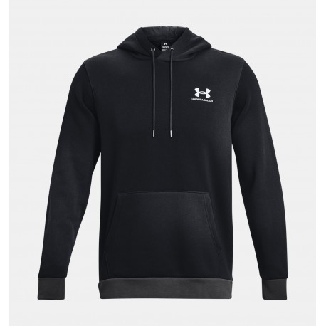 UNDER ARMOUR Felpa con cappuccio UA Essential Fleece da uomo Black / Jet Gray - 001