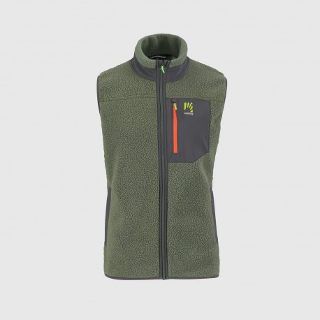 KARPOS 80'S FLEECE VEST THYME/BLACK SAND