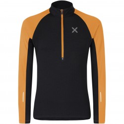 MONTURA RUN SOFT ZIP MAGLIA NERO/MANDARIN ORANGE