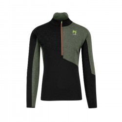KARPOS FEDERA HALF-ZIP FLEECE BLACK/BLACK SAND/THYME