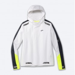 BROOKS RUN VISIBLE THERMAL HOODIE  White/Asphalt/Nightlife