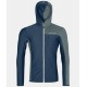 ORTOVOX FLEECE LIGHT GRID HOODED JKT deep ocean