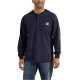 CARHARTT LOOSE FIT HEAVYWEIGHT LONG-SLEEVE POCKET HENLEY T-SHIRT NAVY