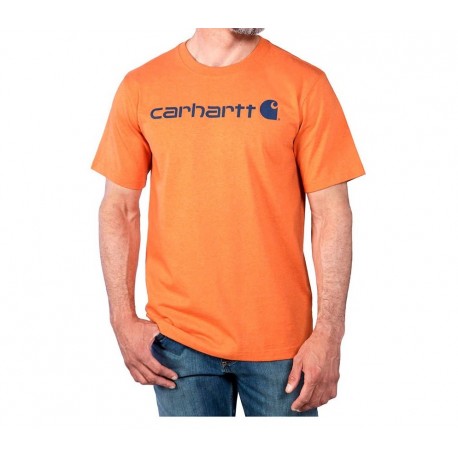 CARHARTT CORE LOGO T SHIRT MARMALADE HEATHER