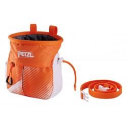 PETZL SAKAPOCHE ORANGE/WHITE Sacchetto portamagnesite ergonomico con tasca
