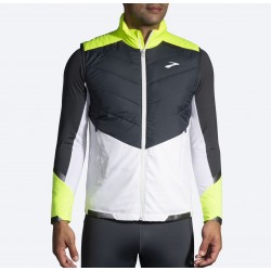 BROOKS Run Visible Insulated Vest WHITE/ASPHALT/NIGHTLIFE