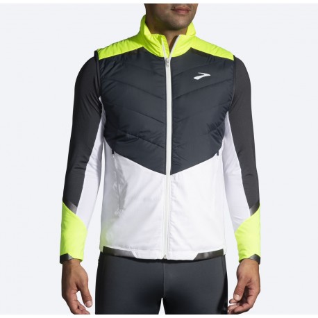 BROOKS Run Visible Insulated Vest WHITE/ASPHALT/NIGHTLIFE