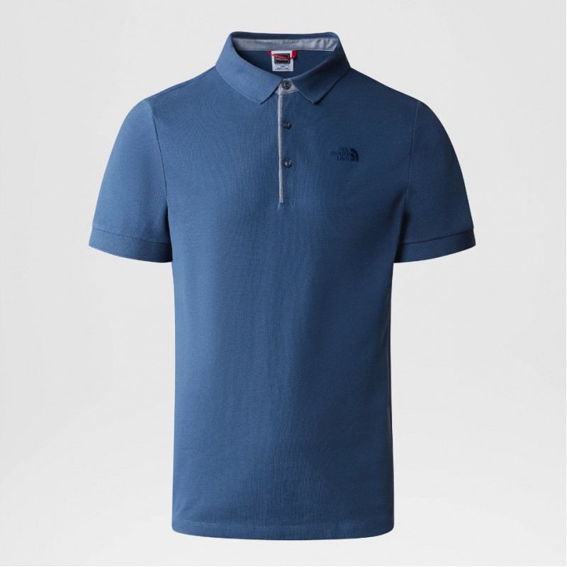THE NORTH FACE MAGLIA POLO PREMIUM PIQUET DA UOMO SHADY BLUE TAGLIA S