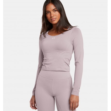 UNDER ARMOUR Maglia a maniche lunghe UA Train Seamless da donna Tetra Gray / White