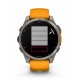 GARMIN fēnix® 8 - 47 mm, AMOLED Sapphire, Titanium con cinturino in silicone Spark Orange/grafite