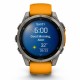 GARMIN fēnix® 8 - 47 mm, AMOLED Sapphire, Titanium con cinturino in silicone Spark Orange/grafite