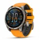 GARMIN fēnix® 8 - 47 mm, AMOLED Sapphire, Titanium con cinturino in silicone Spark Orange/grafite