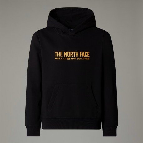 THE NORTH FACE Felpa con cappuccio Varsity con grafica dalla vestibilità ampia per ragazzi TNF BLACK