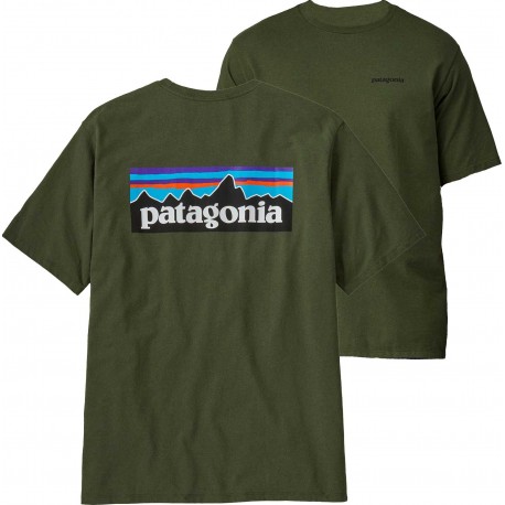 PATAGONIA Men's P-6 Logo Responsibili-Tee TORREY PINE GREEN