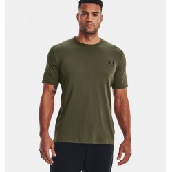 UNDER ARMOUR Maglia a manica corta UA Left Chest Logo da uomo Marine OD Green / Black