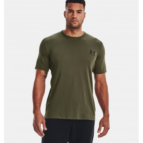 UNDER ARMOUR Maglia a manica corta UA Left Chest Logo da uomo Marine OD Green / Black