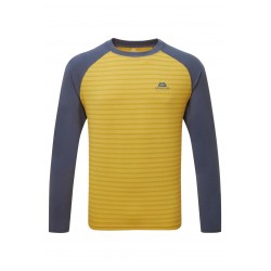 MOUNTAIN EQUIPMENT Redline LS Men's Tee Striscia acida/Denim