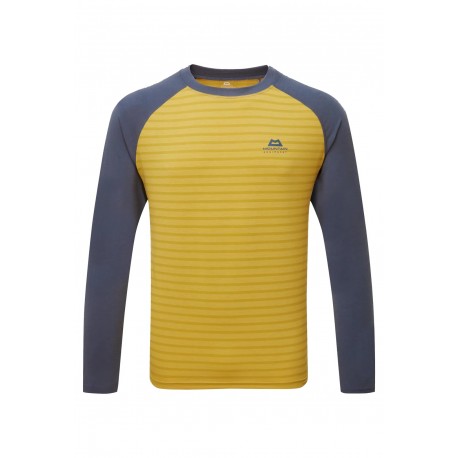MOUNTAIN EQUIPMENT Redline LS Men's Tee Striscia acida/Denim