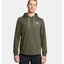 UNDER ARMOUR Felpa con cappuccio UA Rival Terry da uomo Marine OD Green / Onyx White