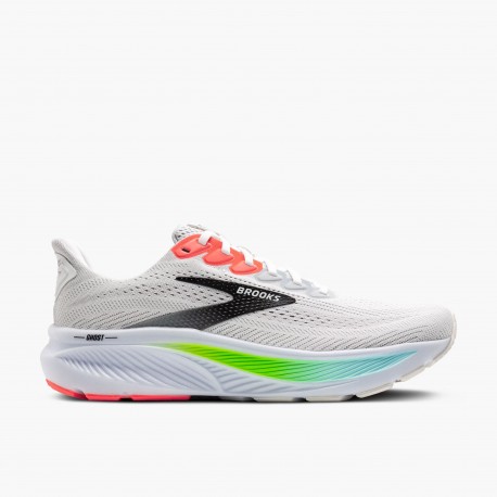 BROOKS GHOST 17 white/pink clay/gecko uomo