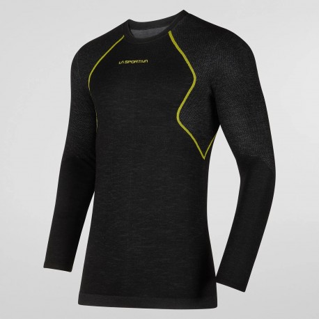 LA SPORTIVA WOOL40 AERO LONGLSLEEVE M BLACK/YELLOW