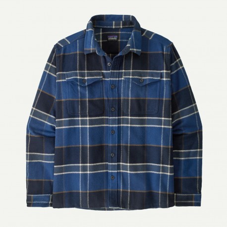 PATAGONIA Men's Fjord Flannel Shirt Cycles: Sunken Blue