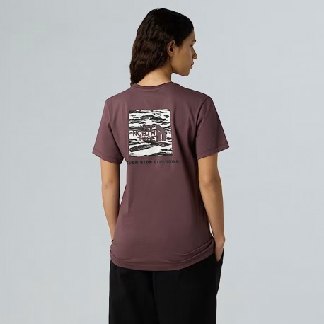 THE NORTH FACE T-shirt NSE Box Edge Of Light Infill Relaxed da donna Tawny Quartz-TNF Black Edge of Light Print
