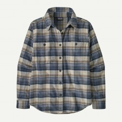 PATAGONIA Women's Fjord Flannel Shirt River Plaid: Barnacle Blue