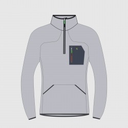 KARPOS ROCCHETTA HALF ZIP FLEECE MICRO CHIP/WOODL.GRAY