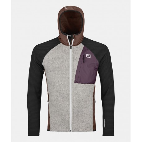 ORTOVOX FLEECE GP CLASSIC KNIT HOODY DARK CHESTNUT