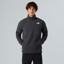 THE NORTH FACE Pile pesante con mezza cerniera Glacier da uomo Asphalt Grey-Asphalt Grey-TNF Black