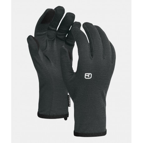 ORTOVOX 185 ROCK'N'WOOL GLOVE  LINER BLACK RAVEN