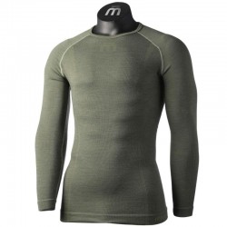 MICO Maglia girocollo manica lunga MAN - SUPERTHERMO DUALTECH MERINO SKINTECH VERDE MILITARE