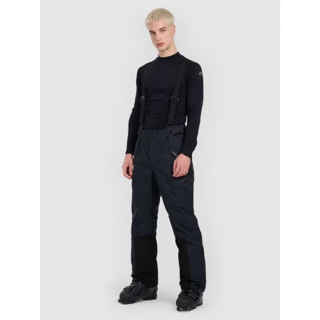 4F Pantaloni da sci da uomo con bretelle membrana Dermizax 20000 - nero