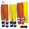 ISSA  PANTALONE AV Bande retroriflettenti sul fondo ARANCIO FLUO/BLU