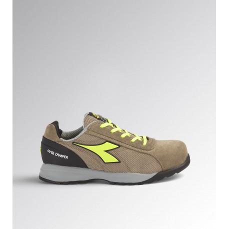 Diadora GLOVE MDS TEXT LOW S1P HRO SRC BROWN TOBACCO/YELLOW FLUO